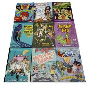 TPB DC Kids Lot 9 Graphic Novel Books Flash Wonder Woman Supergirl Swamp Kid